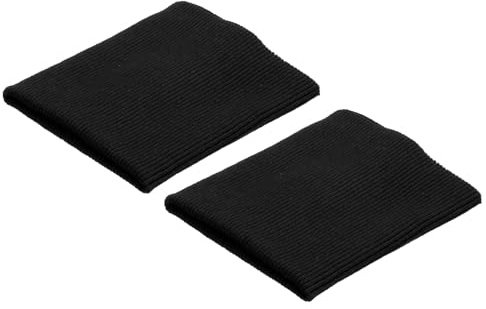 sourcing map Puños Elásticos de Tela de Algodón con Ribetes Acanalados, Cinta Elástica de Punto para Puños Y Cintura, para Coser, Negro, 1 Par