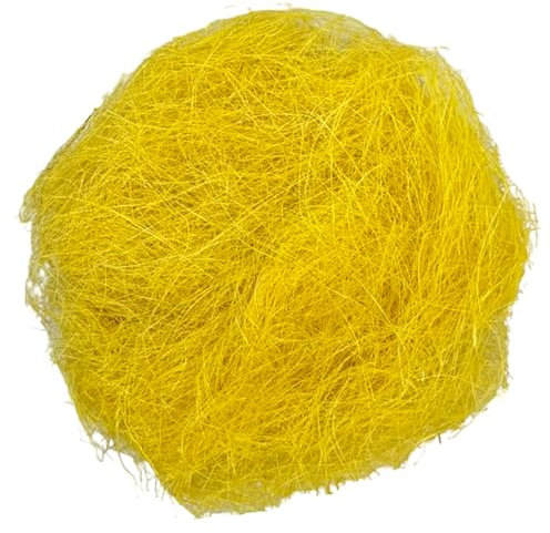 MIJOMA Herbe décorative pour travaux manuels : Fibres de sisal pour travaux manuels, Herbe de Pâques pour nid et Cadeaux, 50 g, différentes Couleurs (Jaune)
