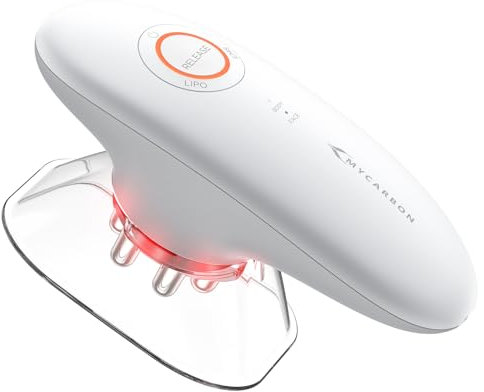 MYCARBON Massaggiatore a Coppettazione Elettrico con Massaggio a Vuoto, EMS, Luce Rossa, 2 Coppette, Anticellulite, Rassoda Tessutii, Migliora Circolazione