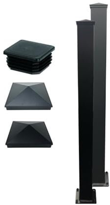 AMA Aluminium Single Black Hinge Gate Post 100mm Sq x 2400mm Long