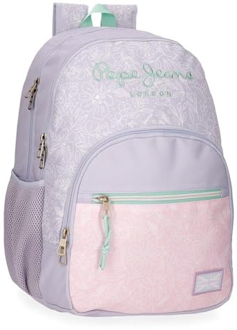 Pepe Jeans Renata Mochila, Morado, Portatil 15,6 pulgadas