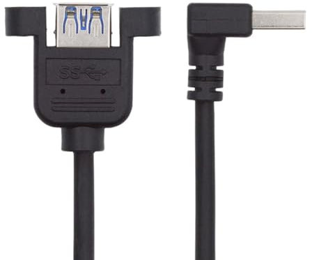 xiwai Cable de extensión USB 3.0 en ángulo de 90 grados, adaptador de datos, cable convertidor para impresora, escáner AIO, 30 cm