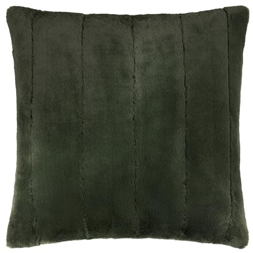 Paoletti Cojín Empress Relleno de Plumas: Suave cojín Decorativo de Terciopelo de Piel sintética con Cremallera Oculta para un Estilo Elegante (Pino - 45x45cm)