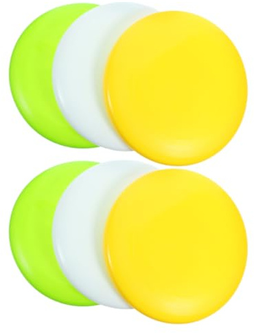ULTECHNOVO Lot de 6 Disques de Golf en PE Grand Format Couleurs Blanc Jaune Vert Petits Marqueurs Kit Pratique pour Débutants et Joueurs Loisir en Extérieur Équipement Léger et Portable