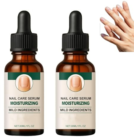 Sérum de soin des ongles - Adoucissant hydratant pour les ongles secs et cassants et l'huile pour cuticules avec de l'huile de jojoba, renforce, lisse les ongles secs et gercés, doux (2PCS)