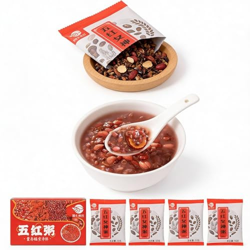 Bouillie De Céréales Mélangées À 5 Ingrédients, 525 G (1 Boîte De 7 Sachets Individuels), Céréales Prêtes À Cuisiner, Préparation Facile For Le Petit-déjeuner/déjeuner/collation