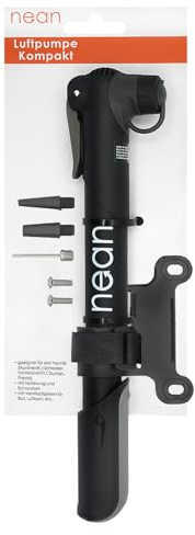 nean Pompe à air compacte pour cadre de vélo, avec support et adaptateur de valve, 33 ml, noir