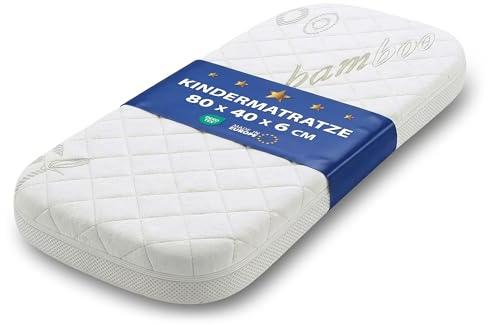 bisäng madrass 40x80 cm för vagga liggdel barnsäng korg lekhage barnvagn baby oval nyfödd spädbarn bekväm stöd – andningsbar & tvättbar 80 x 40 Oeko-Tex
