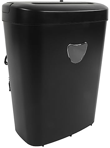 ViaGasaFamido Pappersförstörare 180W Automatisk Pappersförstörare 12 Arks Korsklippt Kreditkortsförstörare 25L ABS Tyst Pappersklippare för Dokumenthantering på Hemmakontoret