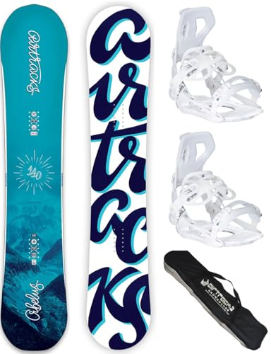 AIRTRACKS Snowboard Set - Tabla ORBELUS Lady 150 - Fijaciones Master W M - SB Bag