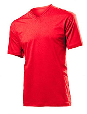 Stedman Apparel Men's Classic-T V-Neck/ST2300 Regular Fit Short Sleeve T-Shirt, Scarlet Red, X-Large