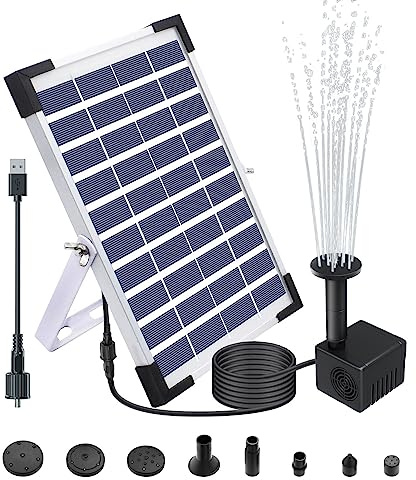 Lewisia 5W Solar Fountain Pump for Pool Pond Bird Bath Garden Decoration Submersible Water Pump Kit