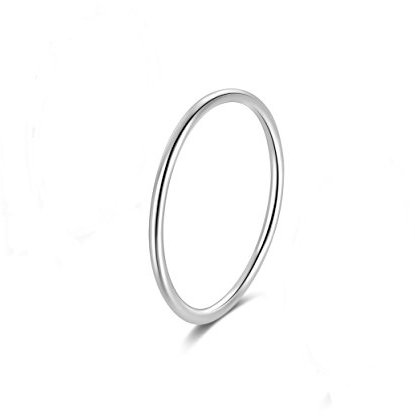 Candyfancy 1.2mm Vorsteckring Silber 925 Sterling Schmal Dünne Filigraner Stacking Midi Knuckle Bandringe Knöchelringe Stapelringe Rings (Silber, 47 (15.0))