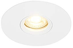 Qazqa - Modern recessed Spotlight White 12 cm - Buco- - Modern - Suitable for LED GU10 | 1 Way Light - Aluminium Recessed Way Light - Suitable for Living Room I Kitchen I Bedroom I