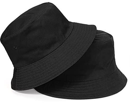 TAGVO XXL Chapeau de Pêcheur Réversible Chapeaux de Seau Unisexe Pliable Coton Anti-UV Chapeau de Soleil Été Bucket Hat 58-65cm