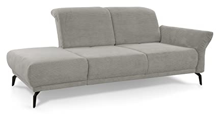 CAVADORE Cooper Chaiselongue - Chaiselongue (poliéster), Color Plateado