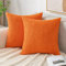 EMEMA Kissenbezug 45x45 cm Herbst Kordsamt Kissenbezüge Dekokissen Sofakissen Cord Kissenhülle Zierkissenbezug Kord Dekorative Weiche für Sofa Wohnzimmer Schlafzimmer 2er Set Orange