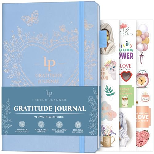 Legend Tacksamhetsdagbok – Daglig dagbok för positivitet och lycka – tacksam anteckningsbok att skriva i – Tacksam Affirmation Journal (Periwinkle)