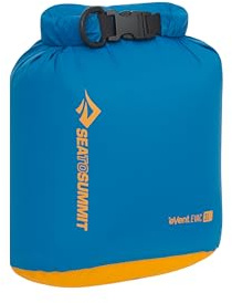 SEA TO SUMMIT - Evac Dry Bag XXS 3L - Space Saving Waterproof Storage - Lightweight - Roll-Top - Recycled Fabric - Base Lash Point & D-Ring - Backpacking - 17 x 13.3 x 21.3cm - TurkishTile Blue - 43g