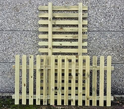 F&G Supplies Pack of Two Wooden Picket Garden Fence Panels 90cm (3ft) Tall x 1.8m (6ft) Long - Hand Built Pressure Treated Wood