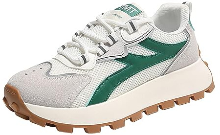 Perfeclan Chunky Sneakers Scarpe Casual da Donna Mesh, Traspirante, Sneakers con Suola Spessa Scarpe da Ginnastica da Donna Scarpe estive Femminili per, Verde 39