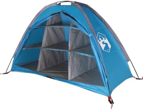 vidaXL Storage Tent 9-Compartment Organizer–Water- Blue 185T Taffeta–Camping/Hiking Gear Solution 125x50x68 cm
