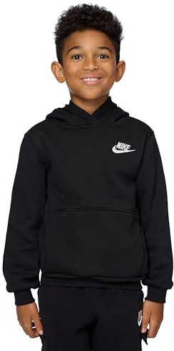 Nike Club Fleece Lbr Felpa con Cappuccio per Bambini Black 6/7 Anni