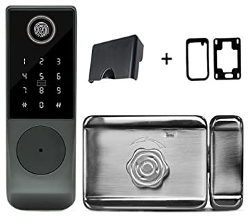 Serrure Connectée, TUYA empreinte digitale carte magnétique mot de passe clé déverrouillage à distance cour appartement extérieur étanche serrure de porte intelligente ,Smart Lock facile à Installer(S