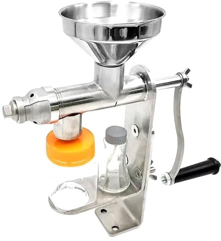 Manuelle Kaltölpresse Maschine - Edelstahl Handkurbel Extraktor für den Heimgebrauch, ideal für Erdnüsse, Sesam, Sonnenblume, Walnuss, Kokosnuss & DIY gesunde Ölherstellung