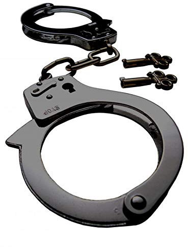Handschellen von MFH mit 2 Schlüssel schwarz Security Polizei Sicherheitsdienst