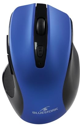 Bluestork - Souris sans Fil Bluetooth & 2.4GHz 1600 DPI - Bleue | Connexion Sans Fil Bluetooth & 2.4GHz, 1600 DPI, Rechargeable, Ambidextre, Silencieuse, Bleue, Compatible PC/Mac