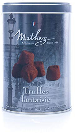 Mathez (France) - französische Schokoladentrüffel/Truffes Fantaisie in dekorativer Metalbox, 500 GR (netto)