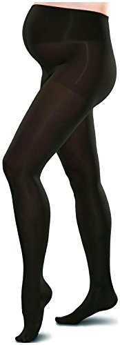 Preggers Maternity Compression Tights - 10-15mmHg for Pregnancy (Black, Large)