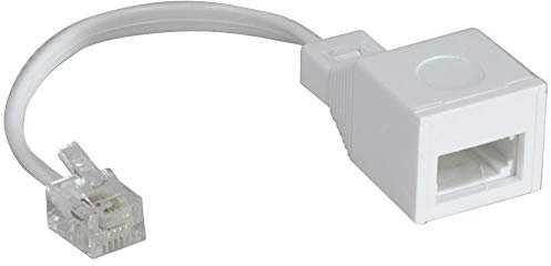 BT-uttag till RJ11-kontaktadapter, US/UK-adapter för att konvertera en brittisk BT-kontakt till en US RJ11-kontakt, vit,