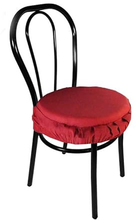 Russo Tessuti Set 6 Cuscini Sedie Rotondi Cucina Coprisedia Elastici Imbottiti Tinta Unita-Bordeaux