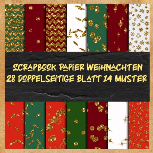 Scrapbook Papier Weihnachten 28 doppelseitige Blatt 14 Muster