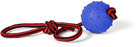 Hunde Ball Hundespielzeug Ball Am Seil - Gummiball Hundebälle Unkaputtbar Mit Schnur - Wurfball Für Hunde Mit Seil Es Entlädt Die Energie Und Den Stress des Hundes (Ball an Einer Schnur Blau)