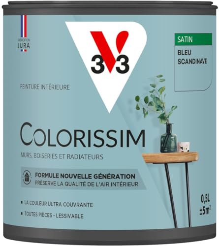 V33 Peinture multi-supports Colorissim® Bleu scandinave satin 0,5L