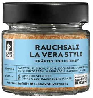 Bremer Gewürzhandel Rauchsalz La Vera Style, Rauchsalz mit intensivem Paprikageschmack, Salz mit geräucherter Paprika, 100g im Glas