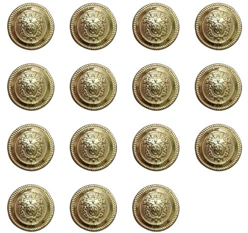 ftiemlovde 15 Edel Dirndl Trachten Goldene KnöPfe Zum AnnäHen，KnöPfe Gold für Mantel Groß ，Kochjacke öSenknöPfe Blazer Metall Kleidung（D15 20mm)