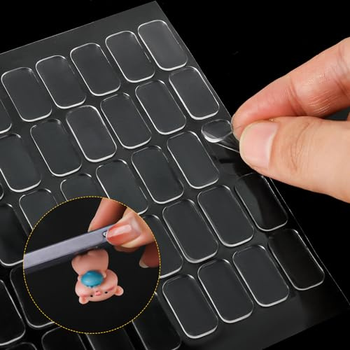 500 st Genomskinligt Klibbigt Spackel, Löstagbart Klibbigt Spackel Dubbelsidiga Klibbiga Prickar 20x10mm Starkt Självhäftande Spackelprickar för Väggupphängning Tavlor Affisch Kort Hantverk