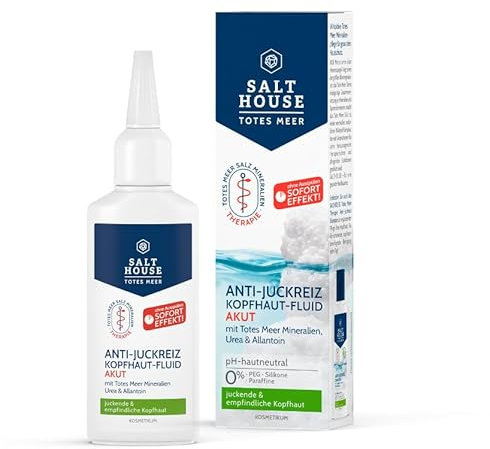 Salthouse Totes Meer Therapie Anti-Juckreiz Kopfhaut-Fluid Akut, beruhigende Leave-on-Pflege ohne Ausspülen, mit Panthenol & Niacinamid, bei Kopfhautjucken, 75ml