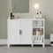 Hzuaneri Mueble de Baño, con Estantes Abiertos Ajustables y 2 Puertas, Mueble Baño Auxiliar con Compartimentos Abiertos, Mueble Multifuncional para Salón, Cocina, Dormitorio, Blanco SC12213X