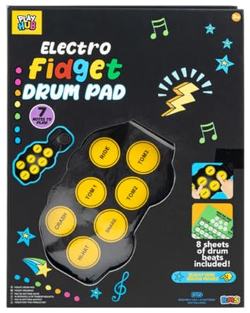 Electro Fidget Drum Pad, 7 Musical Notes, 8 Song Sheets, Electronic Educational Musical Skills and Creativity Toy Kids Boys Girls 3+
