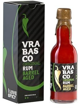 I LOVE SPICY Vrabasco Original Rum 100ml – Salsa Piccante Delicata con 80% di Jalapeños Fermentati – Invecchiata in Botti di Rum – Piccantezza 2/5 – Edizione Limitata Artigianale