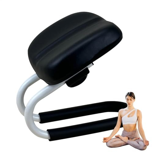 Luieonm Meditation Cushions, Yoga Stool, Metal Frame Kneeling Stool Adjustable Height, Ergonomic Yoga Chair For Hip Support, Non-slip Leg Sleeve, Portable Chair For Home Yoga Studio