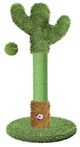 HOMYHANDS Cat Scratching Post for Indoor Cats and Kitten - 55CM Tall cat Scratching Post with Sisal Rope, Palm Tree Cat Scratch Post with Hanging Ball for Kitties Small (Small - 55CM)