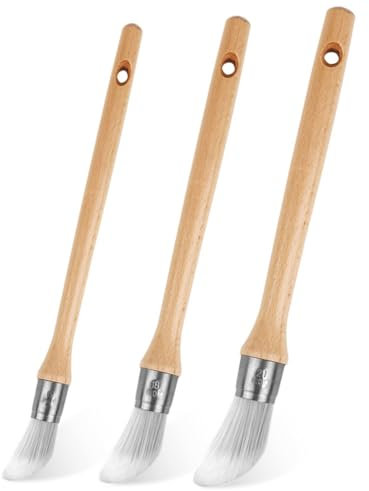 Carlgelrag Trim-Pinsel, Werkzeugset für Kantenmalerei, Runde Trim-Pinsel für Ecken, Ausbesserungen, Kunstwerke, Hauswandkanten, 3er-Pack 15/18/21 mm