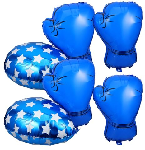 Zerodeko 6 stycken boxhandskar, ballonger till födelsedag, uppblåsbara festdekorationer med hög elasticitet, boxhandskar, ballonger för inomhus- och utomhusfester