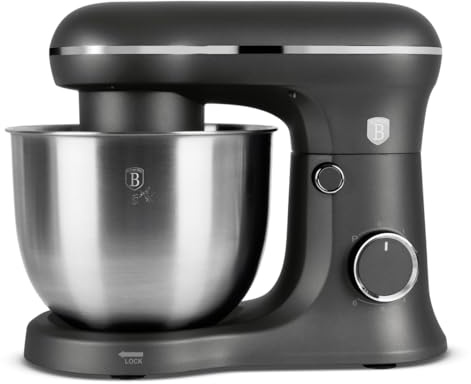 Berlinger Haus Robot da cucina 1500 W, antracite, utensile da cucina multifunzionale, miscelazione, miscelazione, sminuzzamento, frullatore ad alte prestazioni per la cucina moderna